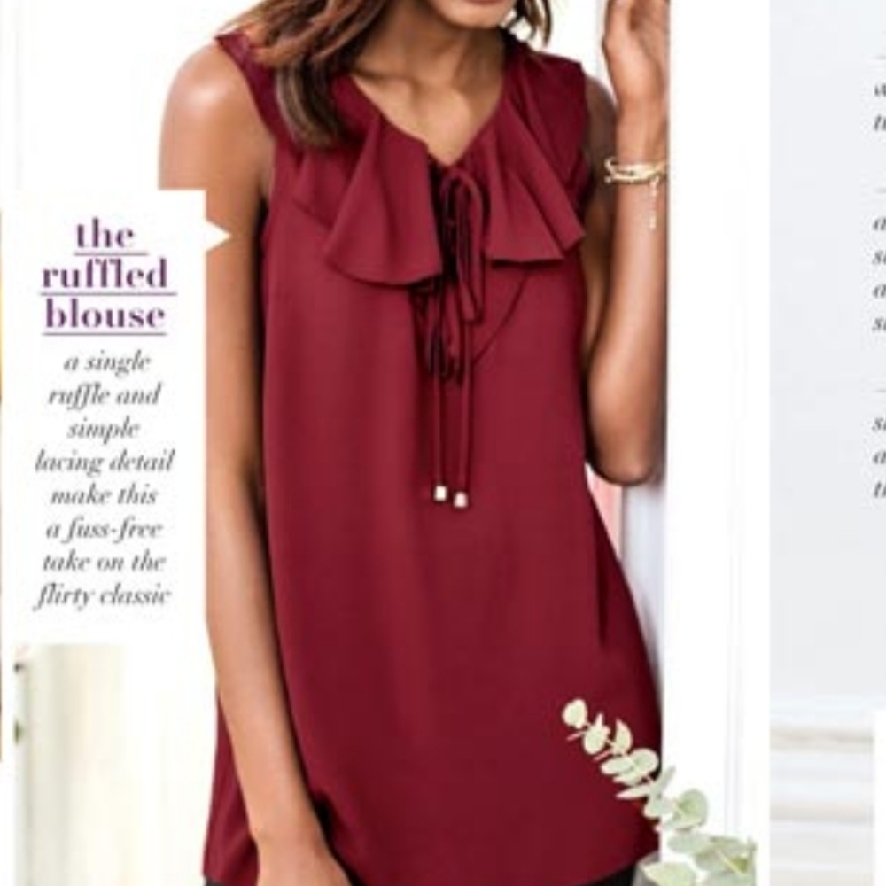 Romantic Ruffle Blouse Sleeveless NIB